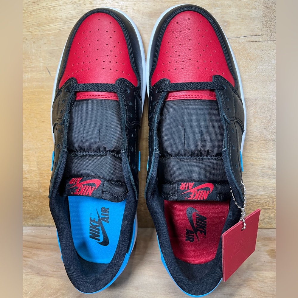 NEW Air Jordan 1 Retro OG Low NC to Chi Womens Sz 10 Shoes Sneakers Blk Red Blue - Picture 8 of 11
